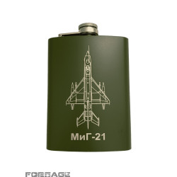 Kovová fľaška - ploskačka MiG-21 (235 ml)