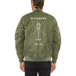 Letecká Bomber Bunda Forsage Black Hawk UH-60 Čierna