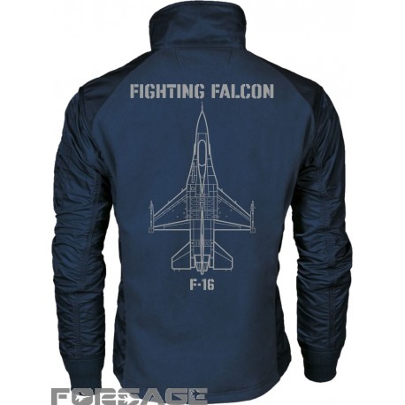 Fleece Flight Jacket Forsage F-16 Fighting Falcon Blue